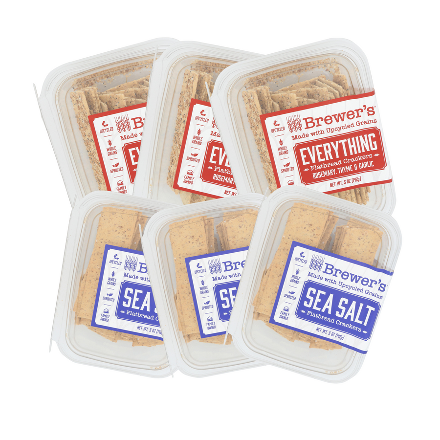 6 Pack of Mixed Flatbreads - 3 Sea Salt & 3 Everything